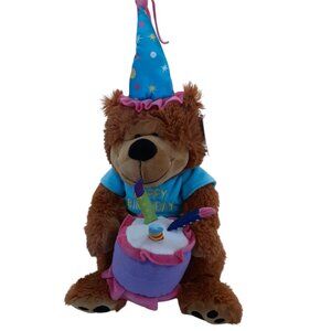 Burton & Burton Happy Birthday Bear Cake  Plush Stuffed Animal Toy